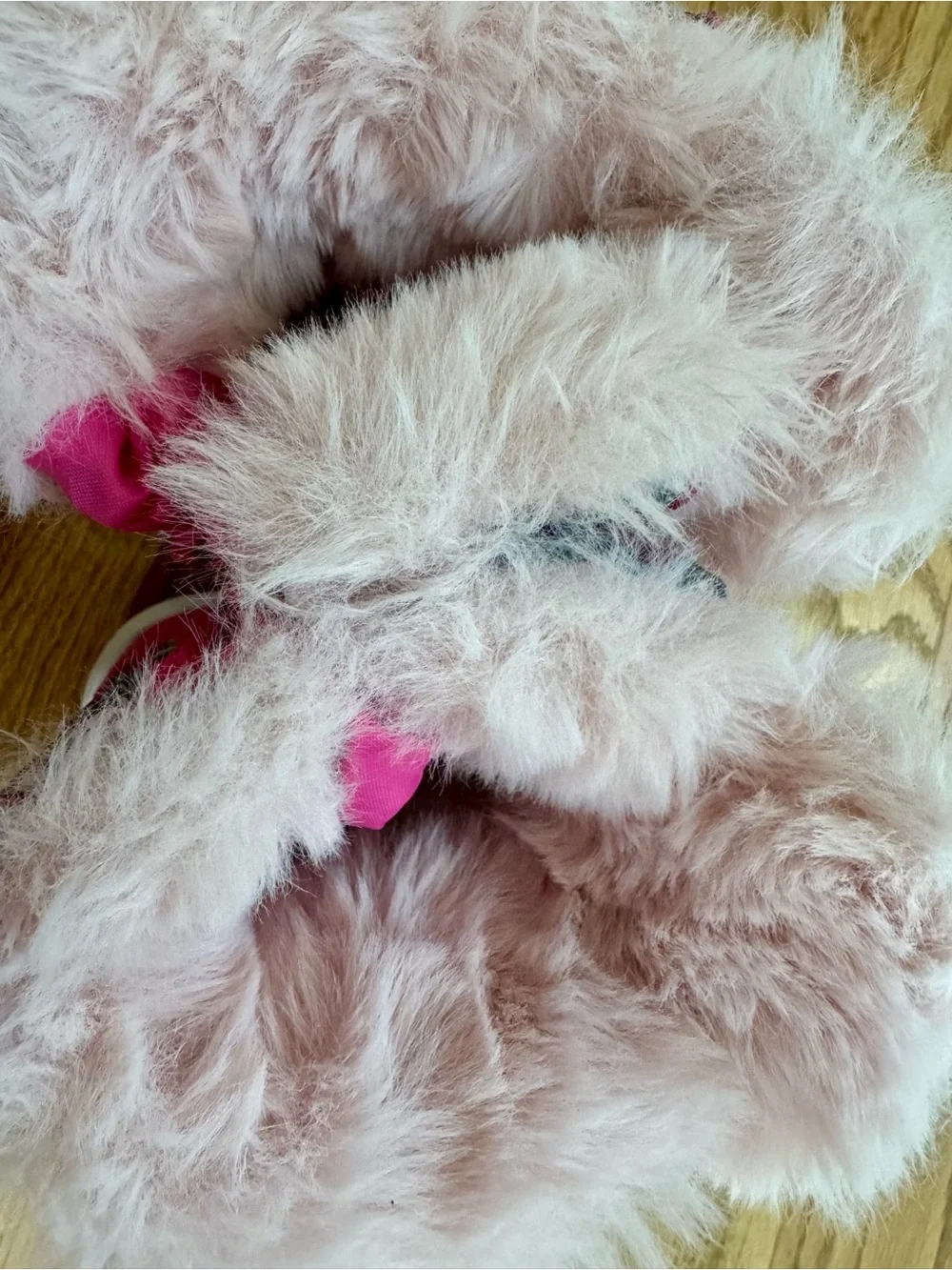 Girls Pink Faux-Fur Lined Snow Boots with Patterned Upper
